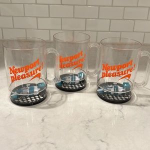 1990’s Newport Pleasure Indy Race Car Mugs Vintage Set 3